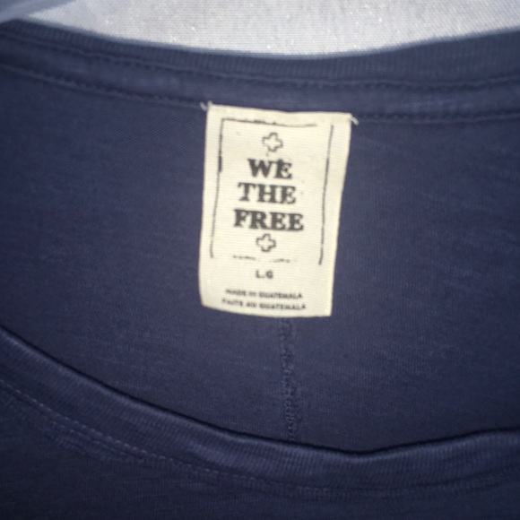 Free People We The Free Navy Boxy Tee Top Misses Size L - Picture 3 of 4
